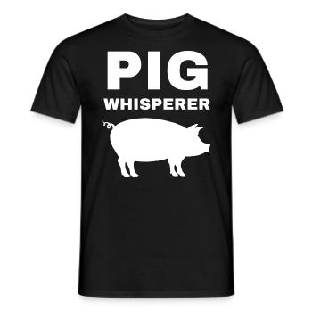 Pigs Whisperer Farm Animal Gift Pig - Men's T-Shirt - black - Front - AI Model Male 178 light (178cm)