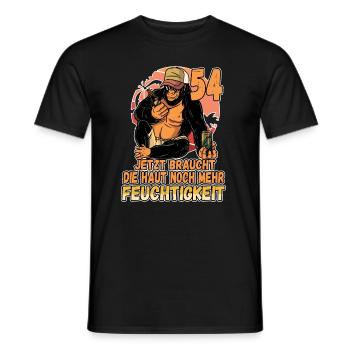 54 jetzt braucht die Haut mehr Feuchtigkeit 54. - Männer T-Shirt - Schwarz - Vorne - AI Model Male 178 light (178cm)