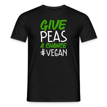 Erbsen eine Chance geben Lustig Vegan - Männer T-Shirt - Schwarz - Vorne - AI Model Male 178 light (178cm)
