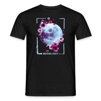 Moonlight Japanese Painting Retro Graphics - Men's T-Shirt - black - Front - AI Model Male 178 light (178cm)