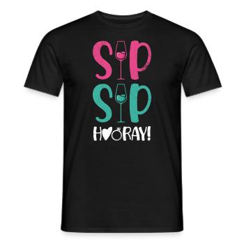 Sip Sip Hurra Marriage Design for Bride-Groom - Men's T-Shirt - black - Front - AI Model Male 178 light (178cm)