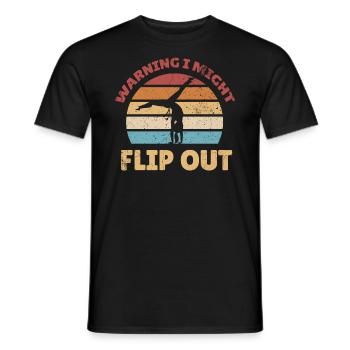 Warning: I could use the design for cheerleaders - Men's T-Shirt - black - Front - AI Model Male 178 light (178cm)