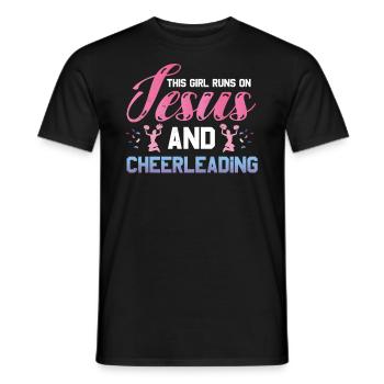 This girl runs on Jesus and cheers the - Men's T-Shirt - black - Front - AI Model Male 178 light (178cm)