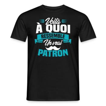 Voilà à quoi ressemble un vrai patron - T-shirt homme - noir - Devant - AI Model Male 178 light (178cm)