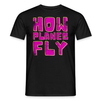 Comment les avions volent Design pour les pilotes - T-shirt homme - noir - Devant - AI Model Male 178 light (178cm)