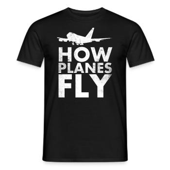 Comment les avions volent Design pour les pilotes - T-shirt homme - noir - Devant - AI Model Male 178 light (178cm)
