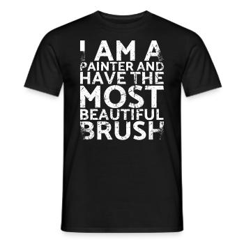 Je suis peintre et j’ai le plus beau pinceau - T-shirt homme - noir - Devant - AI Model Male 178 light (178cm)