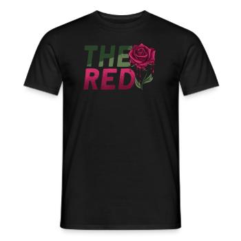 The Red Japanese Retro Rose Graphic - Men's T-Shirt - black - Front - AI Model Male 178 light (178cm)