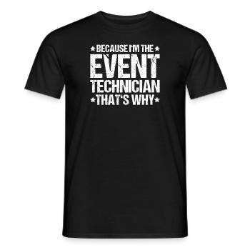 Veranstaltungstechniker Technicien événementiel - T-shirt homme - noir - Devant - AI Model Male 178 light (178cm)