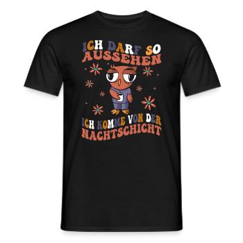 Ich Darf So Aussehen Ich Hatte Nachtdienst - Männer T-Shirt - Schwarz - Vorne - AI Model Male 178 light (178cm)