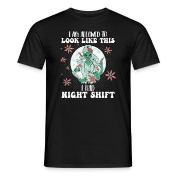 Je peux ressembler à ça, j’avais une infirmière de nuit - T-shirt homme - noir - Devant - AI Model Male 178 light (178cm)
