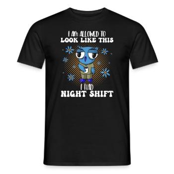 Je peux ressembler à ça J’avais une infirmière hibou de nuit - T-shirt homme - noir - Devant - AI Model Male 178 light (178cm)