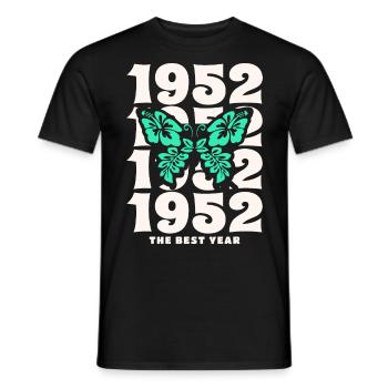 Groovy et Vintage 1952 70 Ans Anniversaire - T-shirt homme - noir - Devant - AI Model Male 178 light (178cm)