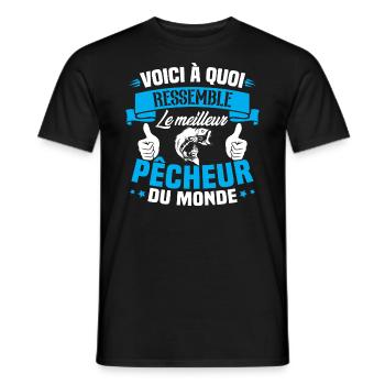Le meilleur pêcheur du monde Cadeau pêcheur - T-shirt homme - noir - Devant - AI Model Male 178 light (178cm)