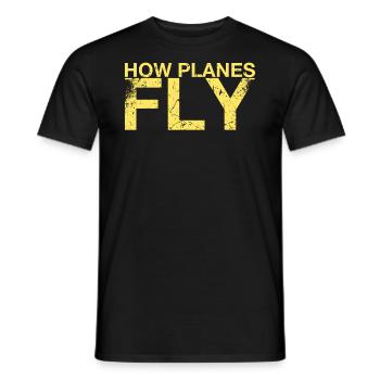 Comment les avions volent Design pour les pilotes - T-shirt homme - noir - Devant - AI Model Male 178 light (178cm)