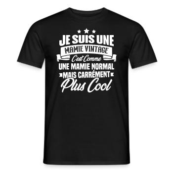 Je suis une mamie vintage - Cadeau grand-mère - T-shirt homme - noir - Devant - AI Model Male 178 light (178cm)