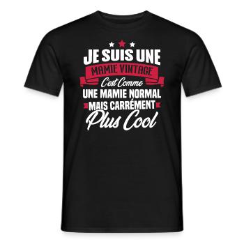 Je suis une mamie vintage - Cadeau grand-mère - T-shirt homme - noir - Devant - AI Model Male 178 light (178cm)