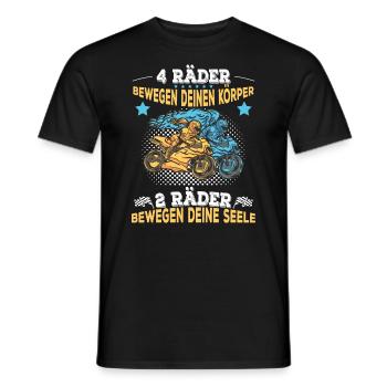 Zwei Räder Bewegen Deine Seele Biker Spruch - Männer T-Shirt - Schwarz - Vorne - AI Model Male 178 light (178cm)