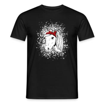 Cheval avec des flocons de neige - T-shirt homme - noir - Devant - AI Model Male 178 light (178cm)