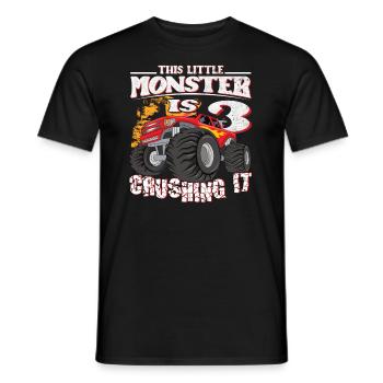 3ème anniversaire plaisante ce petit camion monstre - T-shirt homme - noir - Devant - AI Model Male 178 light (178cm)