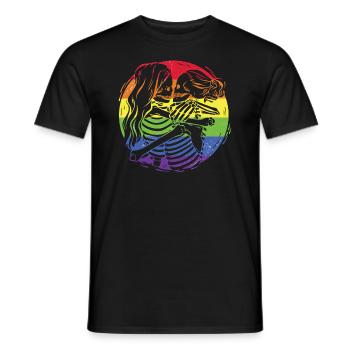 Lesben Gay Pride Bisexuell - Männer T-Shirt - Schwarz - Vorne - AI Model Male 178 light (178cm)
