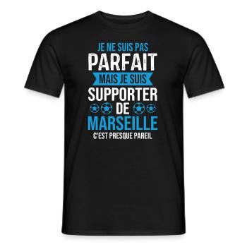 Je suis supporter de Marseille - T-shirt homme - noir - Devant - AI Model Male 178 light (178cm)