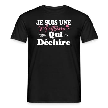 Je suis une Maîtresse qui déchiiiire - T-shirt homme - noir - Devant - AI Model Male 178 light (178cm)