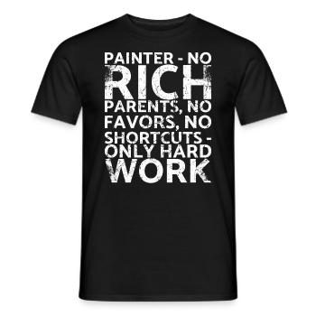 Painter_ Keine Reichen Eltern, Keine - Männer T-Shirt - Schwarz - Vorne - AI Model Male 178 light (178cm)