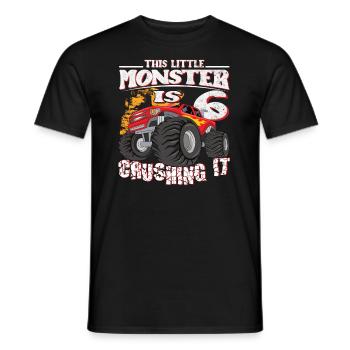 6ème anniversaire plaisante ce petit camion monstre - T-shirt homme - noir - Devant - AI Model Male 178 light (178cm)