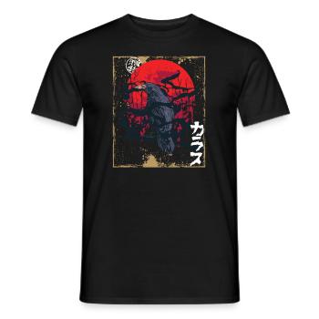 Gothic Skull-Red Moon-Black Crow - Men's T-Shirt - black - Front - AI Model Male 178 light (178cm)