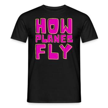 Comment les avions volent Design pour les pilotes - T-shirt homme - noir - Devant - AI Model Male 178 light (178cm)