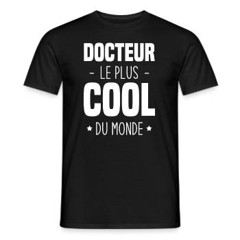 Docteur le plus cool du monde - T-shirt homme - noir - Devant - AI Model Male 178 light (178cm)