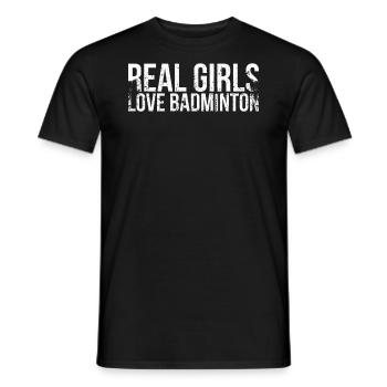 Les vraies filles adorent le badminton pour - T-shirt homme - noir - Devant - AI Model Male 178 light (178cm)