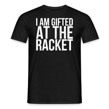 Ich Bin Begabt Bei The Racket Design For Tennis - Männer T-Shirt - Schwarz - Vorne - AI Model Male 178 light (178cm)
