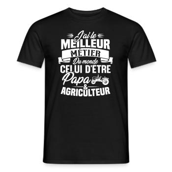 Papa et agriculteur, Cadeau papa agriculteur - T-shirt homme - noir - Devant - AI Model Male 178 light (178cm)