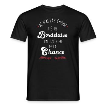 Je n'ai pas choisi d'etre Bordelaise - T-shirt homme - noir - Devant - AI Model Male 178 light (178cm)