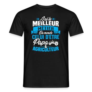 Papa et agriculteur, Cadeau papa agriculteur - T-shirt homme - noir - Devant - AI Model Male 178 light (178cm)