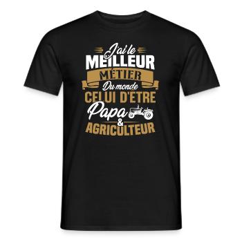 Papa et agriculteur, Cadeau papa agriculteur - T-shirt homme - noir - Devant - AI Model Male 178 light (178cm)