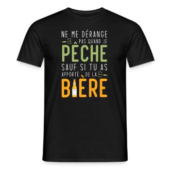 Je pêche sauf si tu as apportè de la bière - T-shirt homme - noir - Devant - AI Model Male 178 light (178cm)