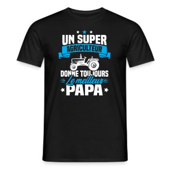 Super agriculteur donne toujours le meilleur papa - T-shirt homme - noir - Devant - AI Model Male 178 light (178cm)