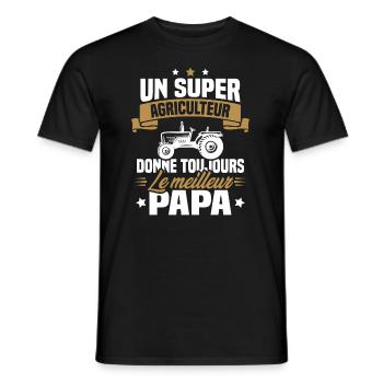 Super agriculteur donne toujours le meilleur papa - T-shirt homme - noir - Devant - AI Model Male 178 light (178cm)