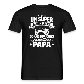 Super agriculteur donne toujours le meilleur papa - T-shirt homme - noir - Devant - AI Model Male 178 light (178cm)