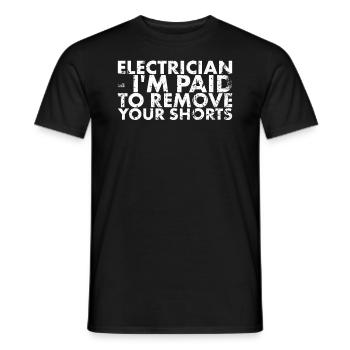 Elektriker, Für Deren Entfernung Ich Bezahlt - Männer T-Shirt - Schwarz - Vorne - AI Model Male 178 light (178cm)