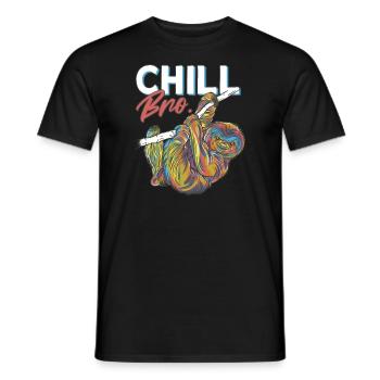 Sloth Chill Bro C’est comme ça - T-shirt homme - noir - Devant - AI Model Male 178 light (178cm)