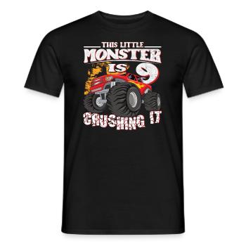 9ème anniversaire plaisante ce petit camion monstre - T-shirt homme - noir - Devant - AI Model Male 178 light (178cm)