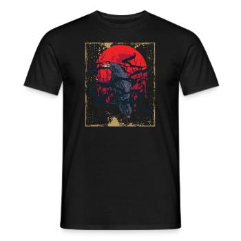 Gothic Skull-Red Moon-Black Crow - Men's T-Shirt - black - Front - AI Model Male 178 light (178cm)