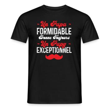 Papa Formidable donne toujours Papy Exceptionnel - T-shirt homme - noir - Devant - AI Model Male 178 light (178cm)