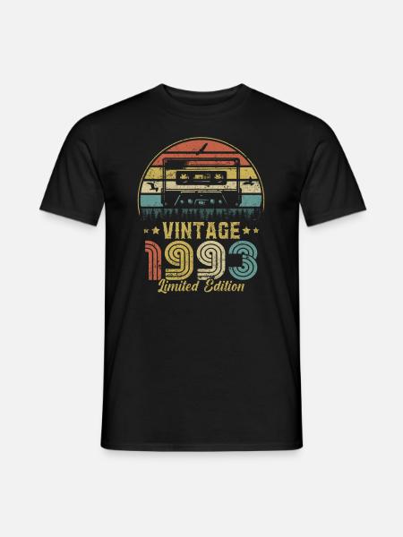 Vintage-Kassette 1993 - Männer T-Shirt - Schwarz