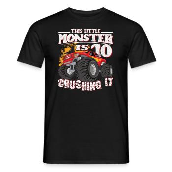 10e anniversaire plaisante ce petit camion monstre - T-shirt homme - noir - Devant - AI Model Male 178 light (178cm)