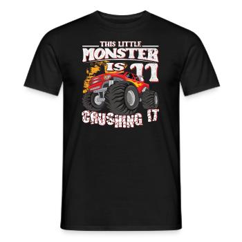11e anniversaire plaisante ce petit camion monstre - T-shirt homme - noir - Devant - AI Model Male 178 light (178cm)